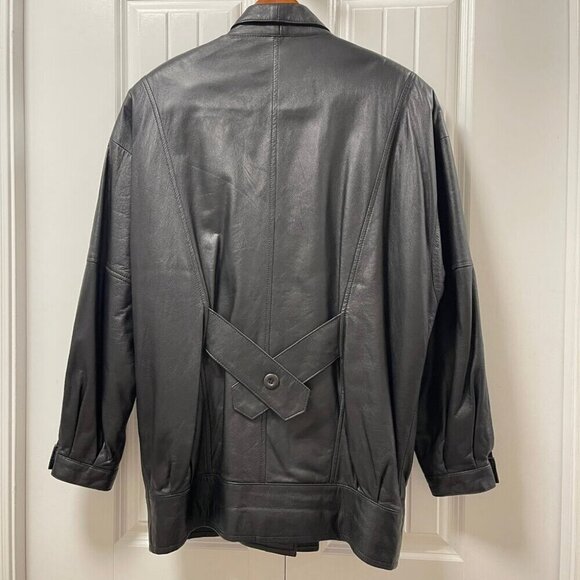 Vintage Rue Royale 1980s Oversized Leather Jacket - Picture 4 of 12